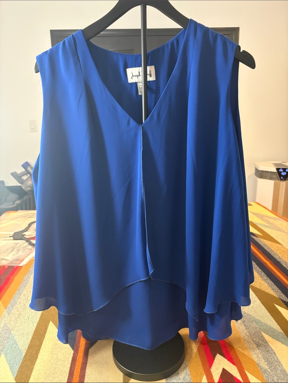 Joseph Ribkoff Cobalt Blue Layered Sleeveless V-Neck Top